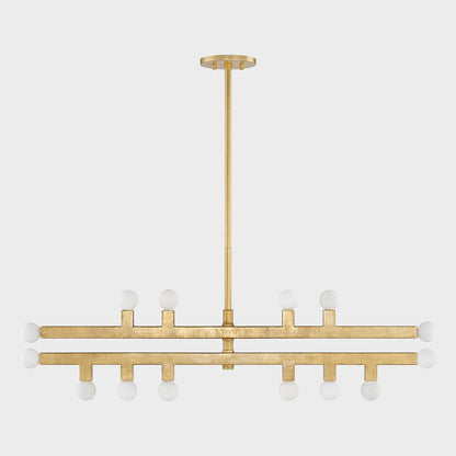 Mitzi by Hudson Valley Lighting Sutter Chandelier in Vintage Gold Leaf, detail view 1