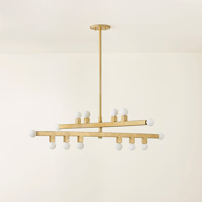 Mitzi by Hudson Valley Lighting Sutter Chandelier in Vintage Gold Leaf, detail view 2