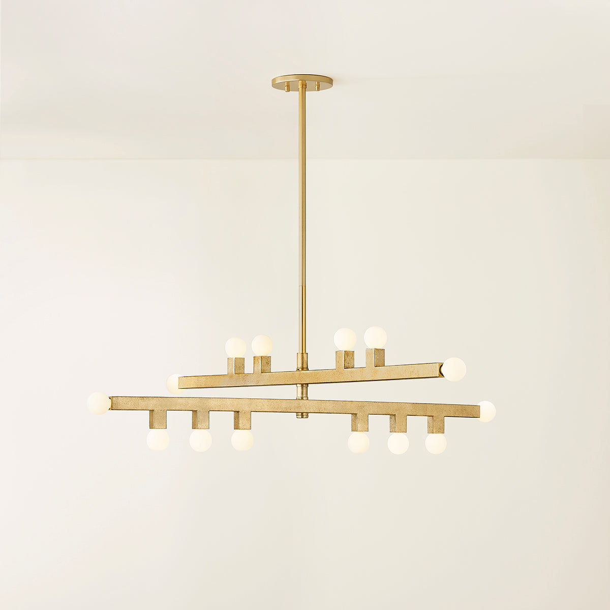Mitzi by Hudson Valley Lighting Sutter Chandelier in Vintage Gold Leaf, detail view 4