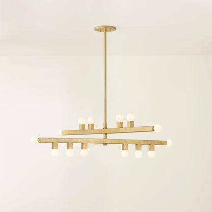 Mitzi by Hudson Valley Lighting Sutter Chandelier in Vintage Gold Leaf, detail view 4