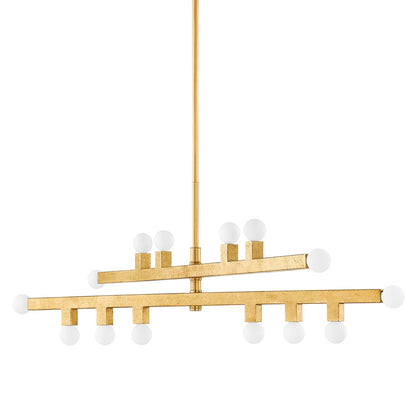 Mitzi by Hudson Valley Lighting Sutter Chandelier in Vintage Gold Leaf