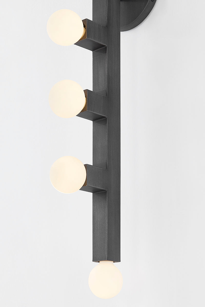 Mitzi by Hudson Valley Lighting Sutter Wall Sconce in Graphite, detail view 3