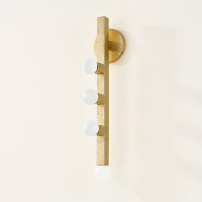 Mitzi by Hudson Valley Lighting Sutter Wall Sconce in Vintage Gold Leaf, detail view 2