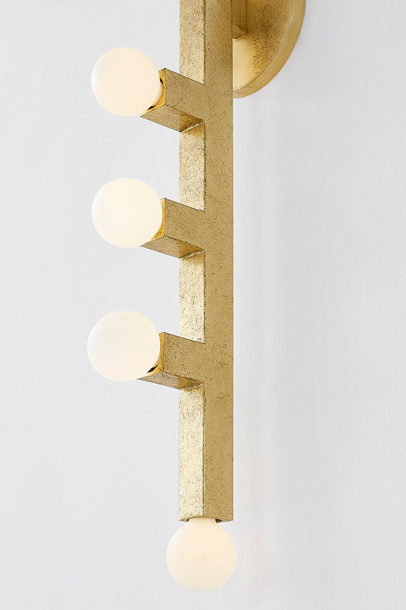 Mitzi by Hudson Valley Lighting Sutter Wall Sconce in Vintage Gold Leaf, detail view 3