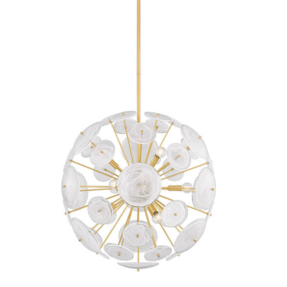 Mitzi by Hudson Valley Lighting Tamara 9-Light Chandelier in Aged Brass