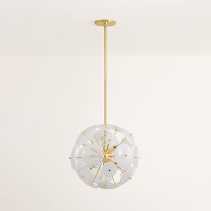 Mitzi by Hudson Valley Lighting Tamara 6-Light Chandelier in Aged Brass, detail view 2