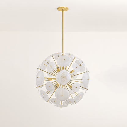 Mitzi by Hudson Valley Lighting Tamara 9-Light Chandelier in Aged Brass, detail view 2