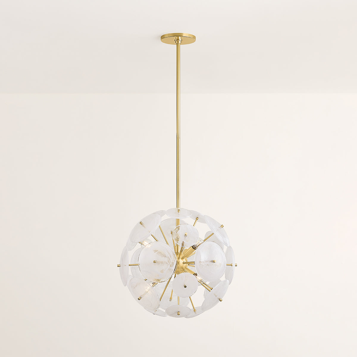 Mitzi by Hudson Valley Lighting Tamara 6-Light Chandelier in Aged Brass, detail view 4
