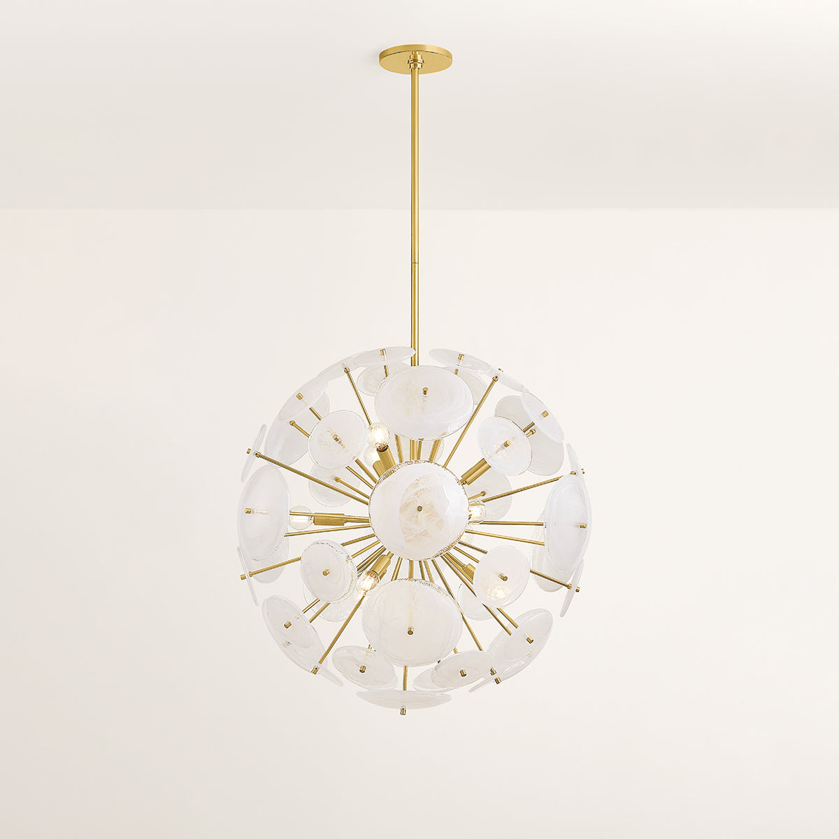 Mitzi by Hudson Valley Lighting Tamara 9-Light Chandelier in Aged Brass, detail view 4