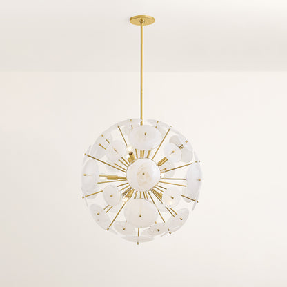 Mitzi by Hudson Valley Lighting Tamara 9-Light Chandelier in Aged Brass, detail view 4