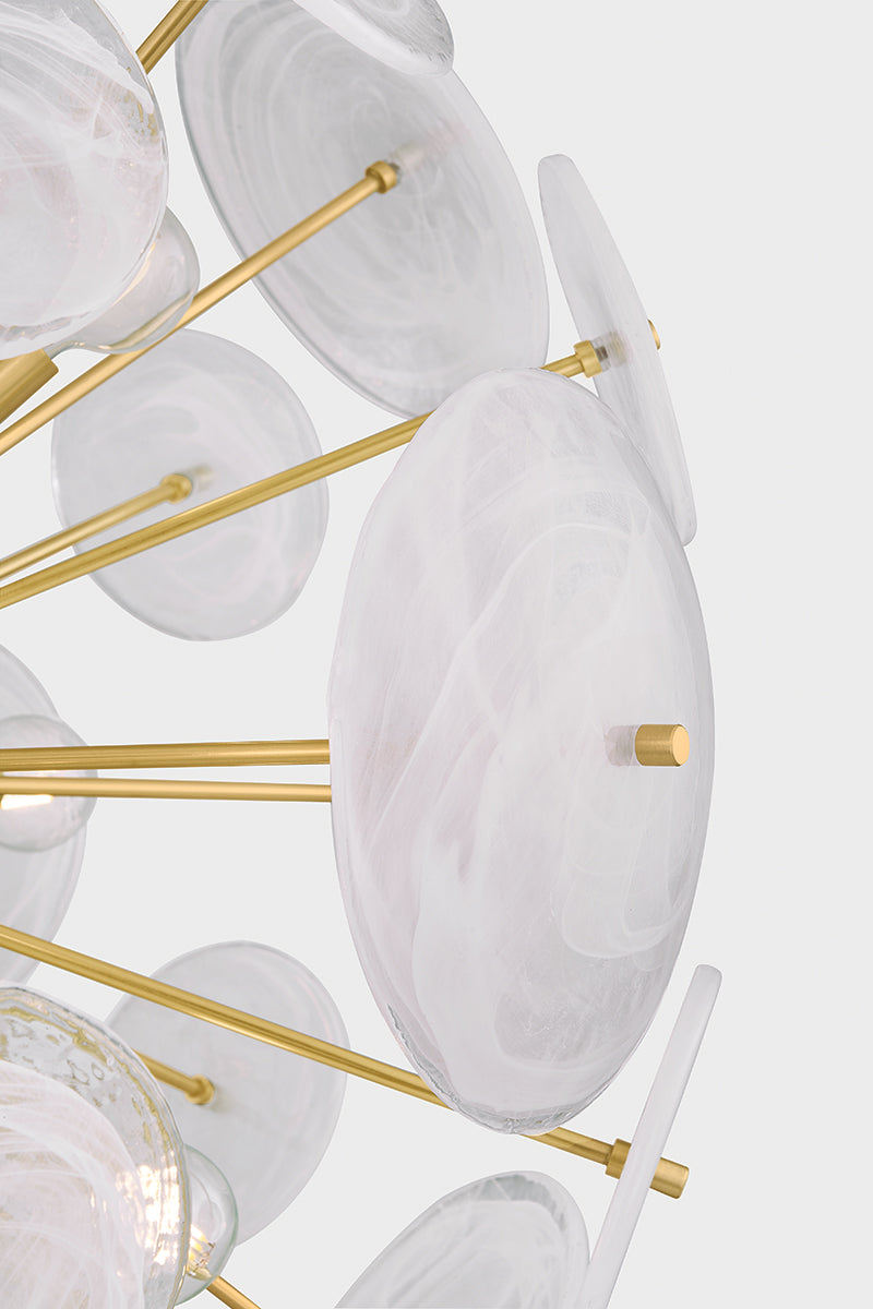 Mitzi by Hudson Valley Lighting Tamara 9-Light Chandelier in Aged Brass, detail view 5