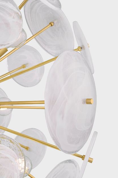 Mitzi by Hudson Valley Lighting Tamara 9-Light Chandelier in Aged Brass, detail view 5