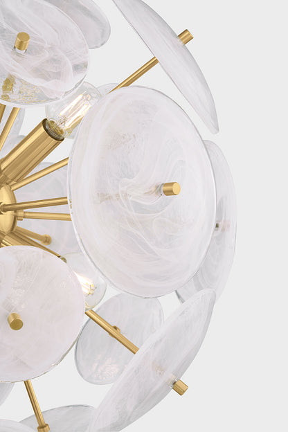 Mitzi by Hudson Valley Lighting Tamara 6-Light Chandelier in Aged Brass, detail view 6