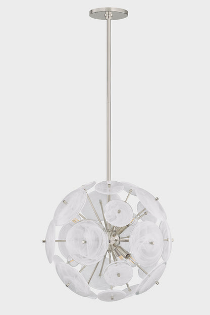 Mitzi by Hudson Valley Lighting Tamara 6-Light Chandelier in Polished Nickel, detail view 1