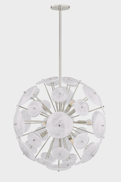 Mitzi by Hudson Valley Lighting Tamara 9-Light Chandelier in Polished Nickel, detail view 1