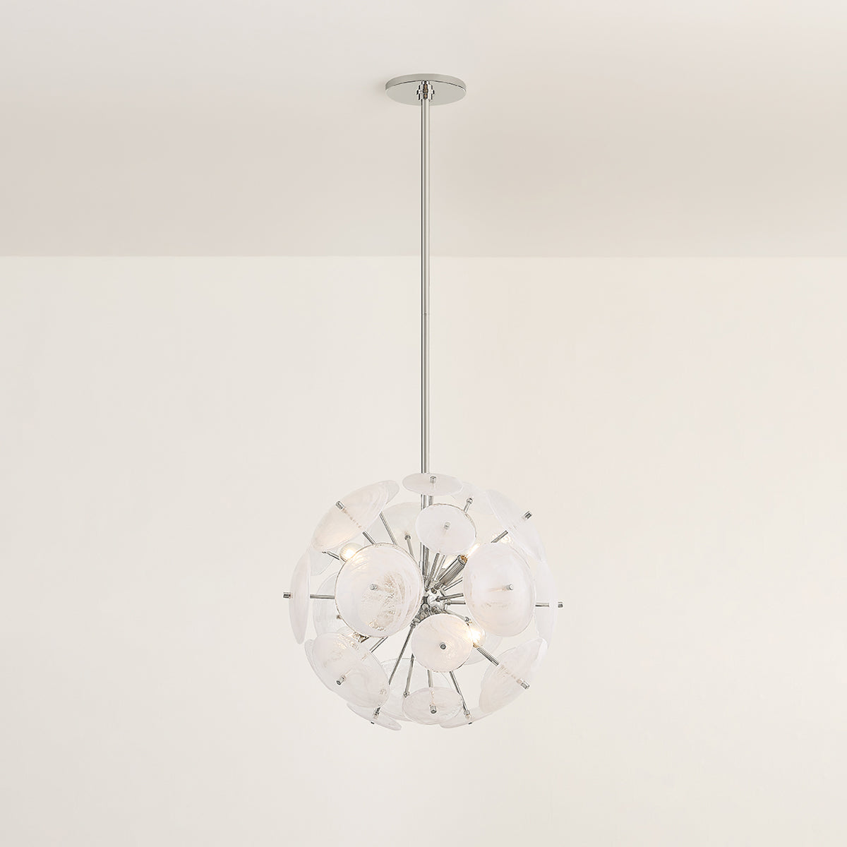 Mitzi by Hudson Valley Lighting Tamara 6-Light Chandelier in Polished Nickel, detail view 2