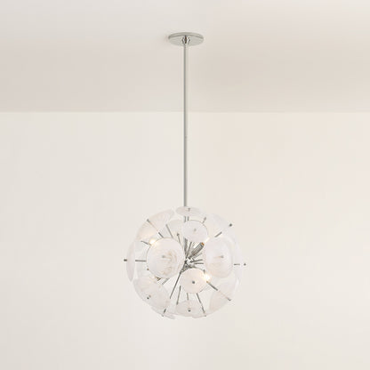 Mitzi by Hudson Valley Lighting Tamara 6-Light Chandelier in Polished Nickel, detail view 2