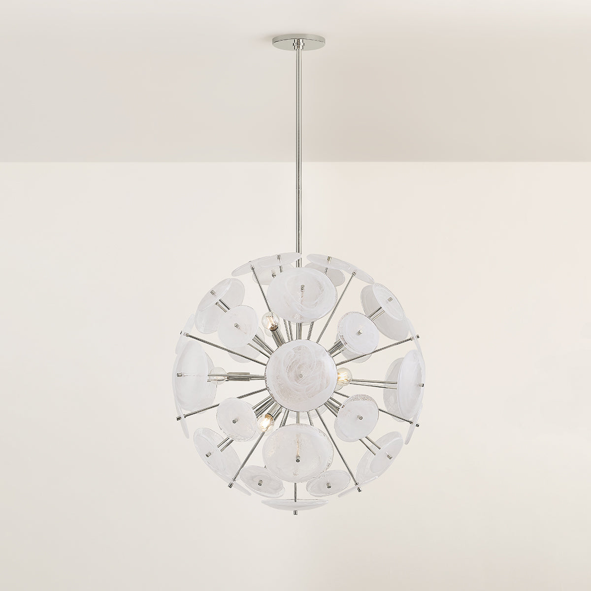Mitzi by Hudson Valley Lighting Tamara 9-Light Chandelier in Polished Nickel, detail view 2