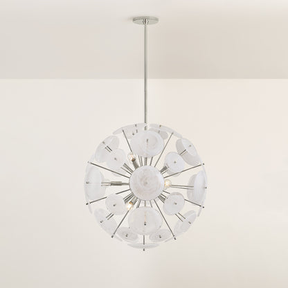 Mitzi by Hudson Valley Lighting Tamara 9-Light Chandelier in Polished Nickel, detail view 2