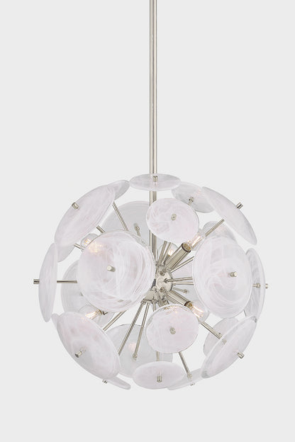 Mitzi by Hudson Valley Lighting Tamara 6-Light Chandelier in Polished Nickel, detail view 3