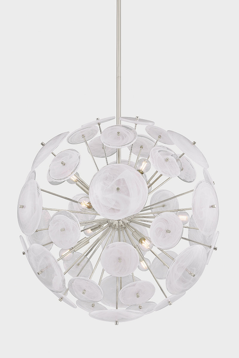 Mitzi by Hudson Valley Lighting Tamara 9-Light Chandelier in Polished Nickel, detail view 3
