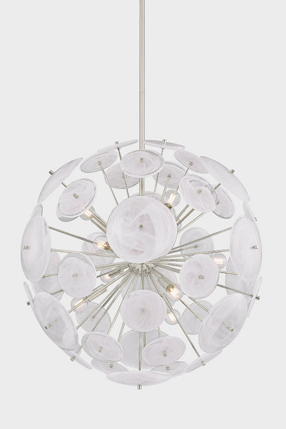 Mitzi by Hudson Valley Lighting Tamara 9-Light Chandelier in Polished Nickel, detail view 3