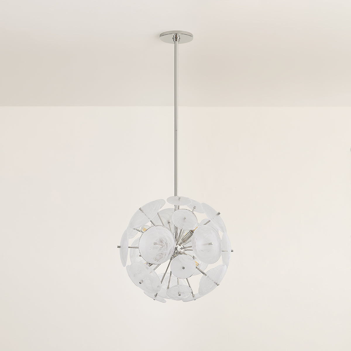 Mitzi by Hudson Valley Lighting Tamara 6-Light Chandelier in Polished Nickel, detail view 4