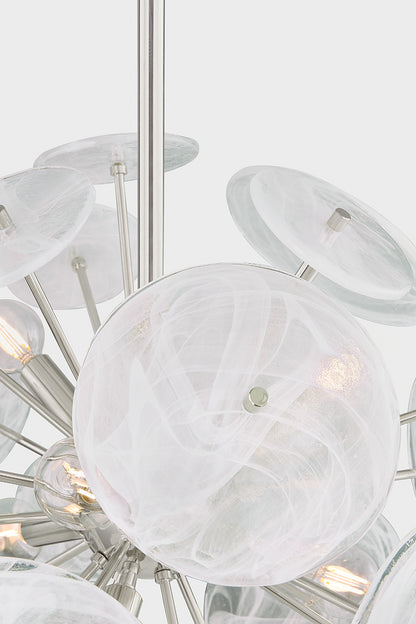 Mitzi by Hudson Valley Lighting Tamara 6-Light Chandelier in Polished Nickel, detail view 6