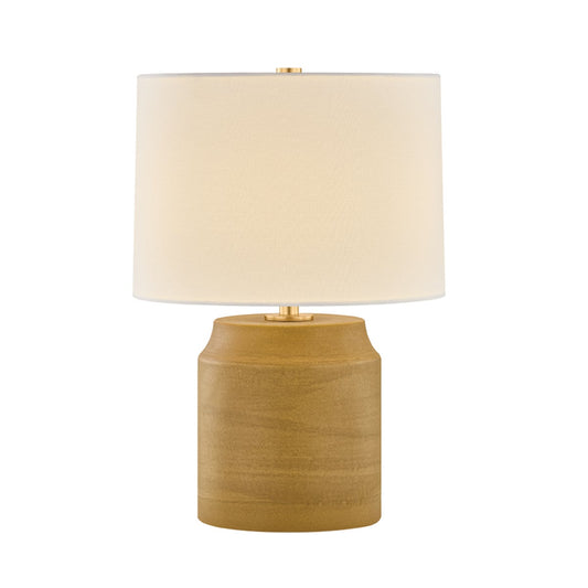 Mitzi by Hudson Valley Lighting Teneece Table Lamp in Aged Brass / Ceramic Toasted Caramel