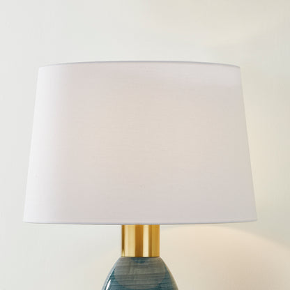 Mitzi by Hudson Valley Lighting Tenley Table Lamp in Aged Brass / Ceramic Inchyra Blue, detail view 3