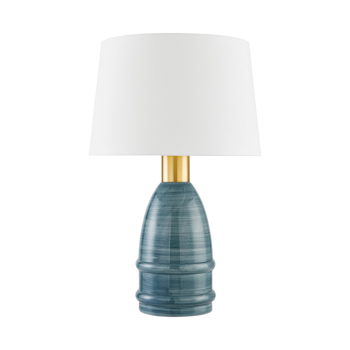 Mitzi by Hudson Valley Lighting Tenley Table Lamp in Aged Brass / Ceramic Inchyra Blue