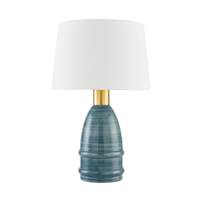 Mitzi by Hudson Valley Lighting Tenley Table Lamp in Aged Brass / Ceramic Inchyra Blue