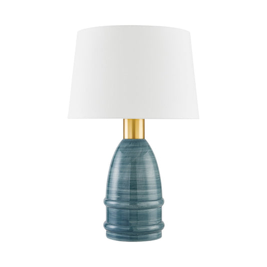 Mitzi by Hudson Valley Lighting Tenley Table Lamp in Aged Brass / Ceramic Inchyra Blue