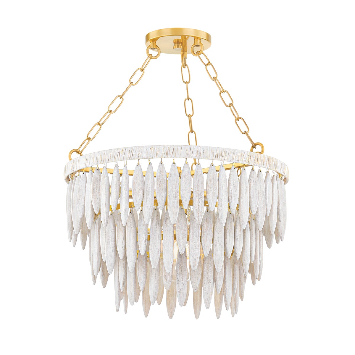 Mitzi by Hudson Valley Lighting Tiffany 1-Light Chandelier in Aged Brass / Textured Cream