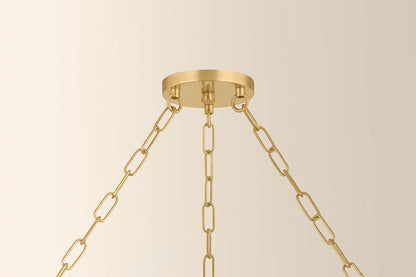 Mitzi by Hudson Valley Lighting Tiffany 5-Light Chandelier in Aged Brass, detail view 1
