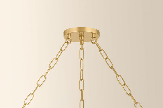 Mitzi by Hudson Valley Lighting Tiffany 5-Light Chandelier in Aged Brass, detail view 1