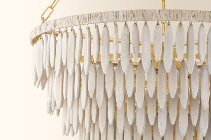 Mitzi by Hudson Valley Lighting Tiffany 5-Light Chandelier in Aged Brass, detail view 6