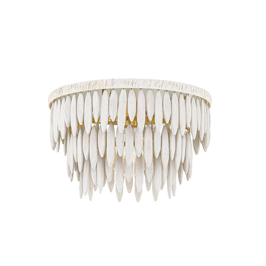Mitzi by Hudson Valley Lighting Tiffany Semi-Flush Mount in Aged Brass / Textured Cream