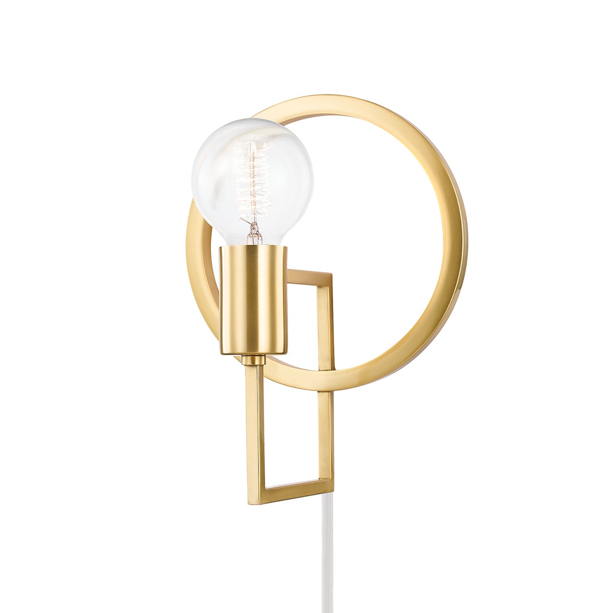 Mitzi by Hudson Valley Lighting Tory Plug-In Wall Sconce in Aged Brass