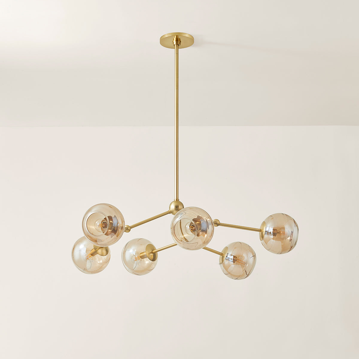 Mitzi by Hudson Valley Lighting Trixie Chandelier in Aged Brass, detail view 2