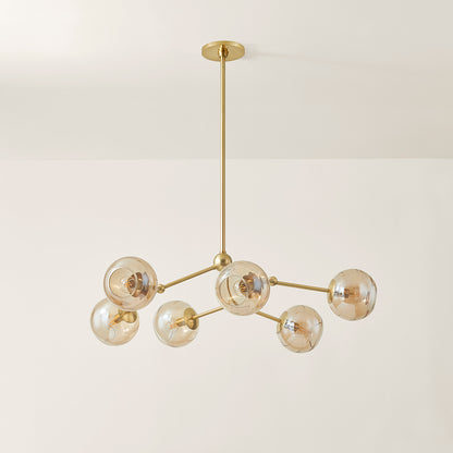 Mitzi by Hudson Valley Lighting Trixie Chandelier in Aged Brass, detail view 2