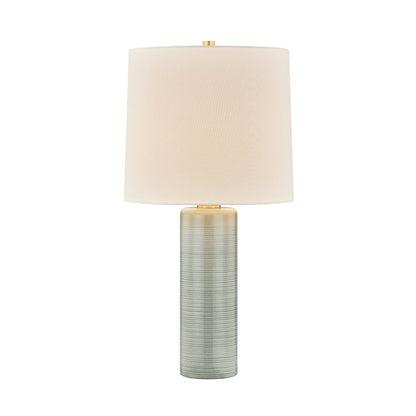 Mitzi by Hudson Valley Lighting Tuva Table Lamp in Aged Brass / Ceramic Silver Lake