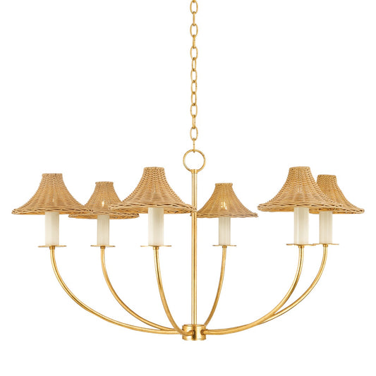 Mitzi by Hudson Valley Lighting Twila Chandelier in Vintage Gold Leaf