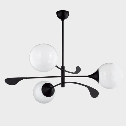 Mitzi by Hudson Valley Lighting Victoria Chandelier in Textured Black, detail view 1