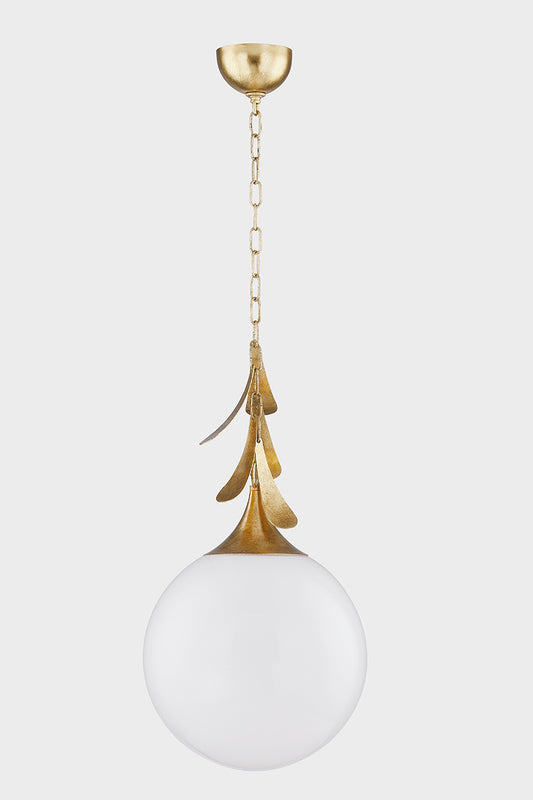 Mitzi by Hudson Valley Lighting Victoria Large Pendant in Vintage Gold Leaf, detail view 1