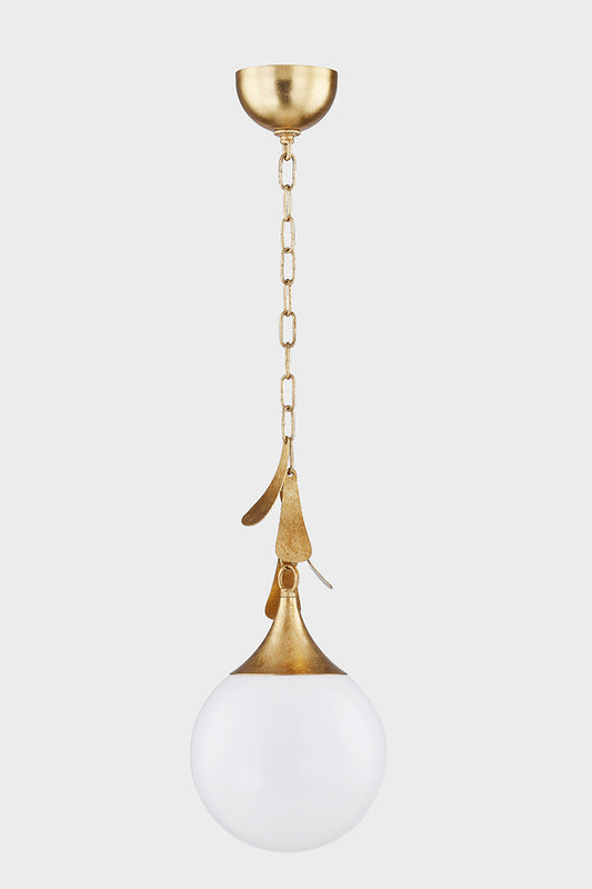 Mitzi by Hudson Valley Lighting Victoria Small Pendant in Vintage Gold Leaf, detail view 1