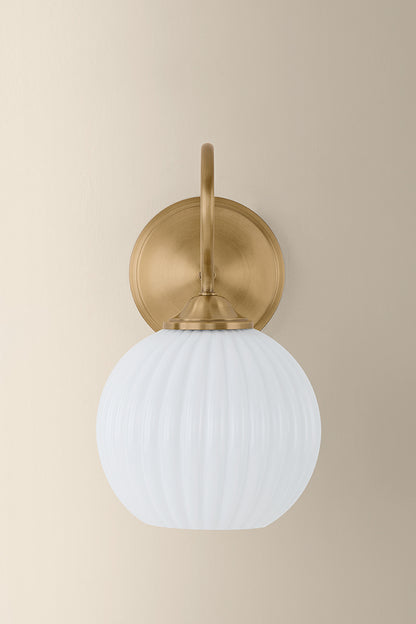Mitzi by Hudson Valley Lighting Vida Wall Sconce in Patina Brass, detail view 1