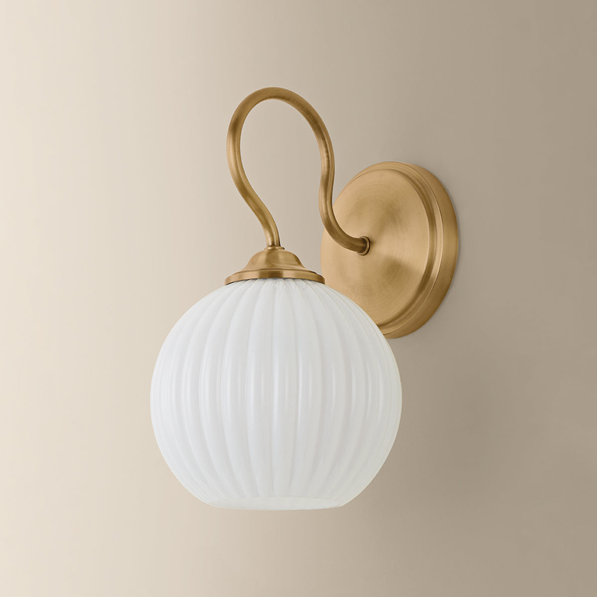 Mitzi by Hudson Valley Lighting Vida Wall Sconce in Patina Brass, detail view 2