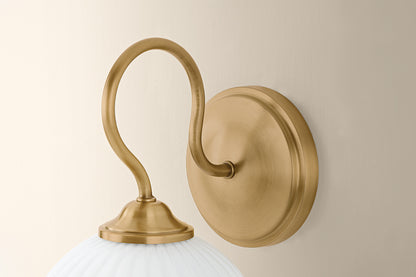 Mitzi by Hudson Valley Lighting Vida Wall Sconce in Patina Brass, detail view 3
