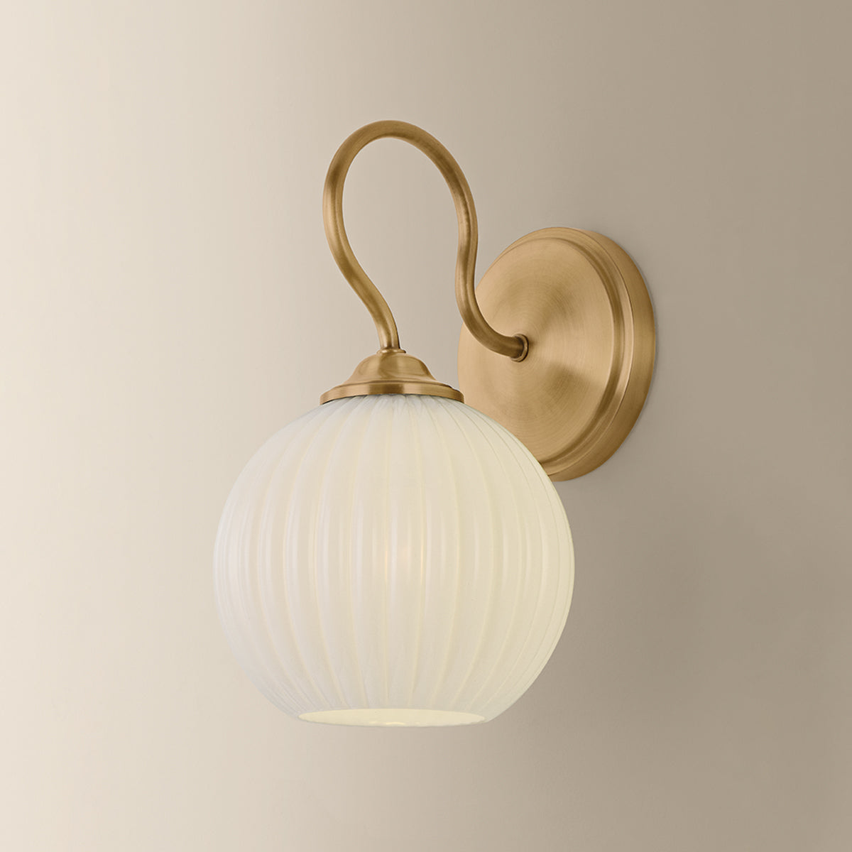 Mitzi by Hudson Valley Lighting Vida Wall Sconce in Patina Brass, detail view 4